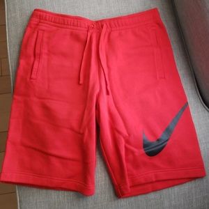 Brand new Nike sweat fleece shorts in red-mens L